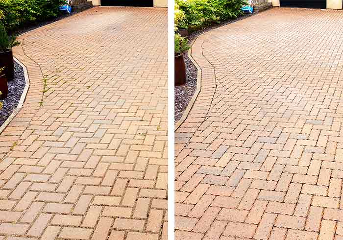 Professional driveway pressure washing service